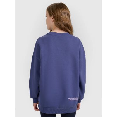 2. Bluza dresowa oversize nierozpinana bez kaptura dziewczęca 4F 4FJRAW25TSWSF2428-33S