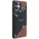 4. Etui Guess Leather 4G Flowers Print Metal Classic Logo MagSafe na Samsung Galaxy S25 Ultra - czarne
