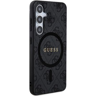 4. Etui Guess 4G Collection Leather Metal Logo MagSafe na Samsung Galaxy S24+ - czarne