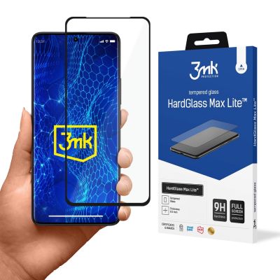 Szkło hartowane 3mk HardGlass Max Lite z czarną ramką na Xiaomi Redmi Note 13 Pro+