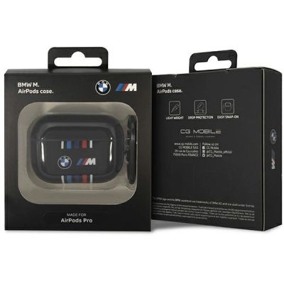 3. Etui BMW Multiple Colored Lines na AirPods Pro - czarne