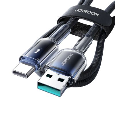 5. Kabel Joyroom S-A42 Crystal-Clear Series 3A USB-A - USB-C 1,2m - czarny