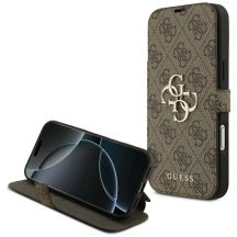 Etui Guess Book 4G Metal Logo na iPhone 18 Pro Max / 17 Pro Max - brązowe