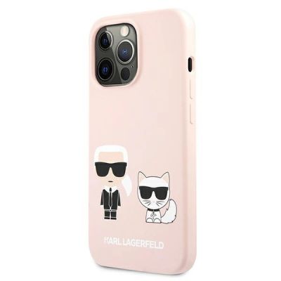 2. Etui Karl Lagerfeld Silicone Karl&Choupette na iPhone 13 Pro / iPhone 13 - jasnoróżowe