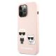 2. Etui Karl Lagerfeld Silicone Karl&Choupette na iPhone 13 Pro / iPhone 13 - jasnoróżowe