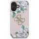 3. Etui Guess Grained Roses Big 4G logo na iPhone 16 - różowe