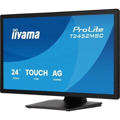 4. iiyama ProLite T2452MSC-B2AG monitor komputerowy 61 cm (24") 1920 x 1080 px Full HD LED Ekran dotykowy Czarny