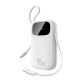 Powerbank Baseus EnerFill FC31 QPow3 10000mAh 45W z wyświetlaczem cyfrowym z 2 wbudowanymi kablami USB-C - biały