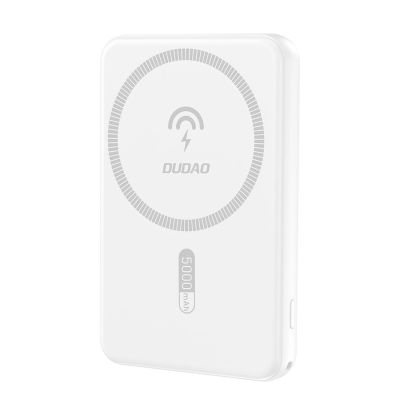 7. Powerbank magnetyczny Dudao K14S 20W 5000mAh 1x USB-A 1x USB-C - biały