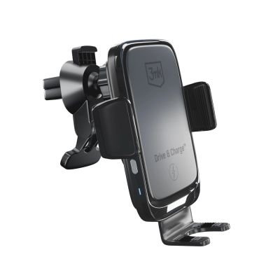 4. Uchwyt 3mk Drive & Charge do samochodu na telefon na kratkę / szybę / kokpit z ładowarką indukcyjną - czarny