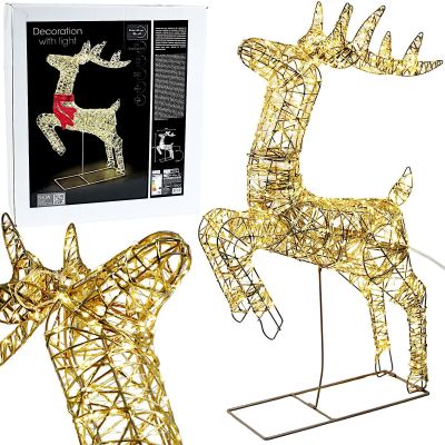 DEKORACJA  ŚWIETLNA RENIFER Z KOKARDĄ 50X88CM 720LED
