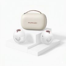 Momcozy M5 Smart Wearable Breast Pump – Laktator muszlowy | Sterowanie aplikacją, bezprzewodowy, podwójny, kolor czerwony