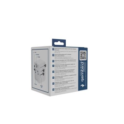 10. GEMBIRD UNIWERSALNY ADAPTER PODRÓŻNY 20 W, BIAŁY