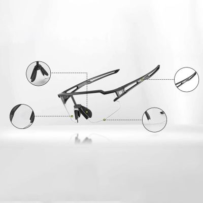5. Okulary rowerowe Rockbros 10173 fotochromowe UV400 -  czarno-czerwone