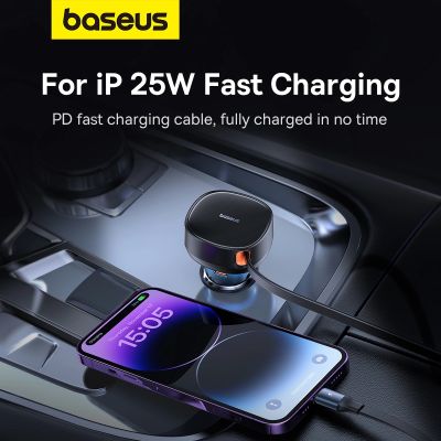 14. Ładowarka samochodowa Baseus Enjoyment Pro USB-C (żeńskie) / Lightning (męski) 60W - czarna