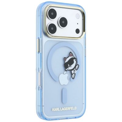 4. Etui Karl Lagerfeld Peekaboo Logo MagSafe na iPhone 18 Pro / 17 Pro - jasnoniebieskie