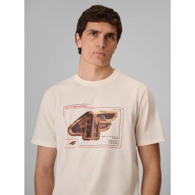 3. T-shirt regular z nadrukiem męski 4F 4FRSS26TTSHM4230-11S
