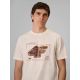 3. T-shirt regular z nadrukiem męski 4F 4FRSS26TTSHM4230-11S