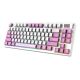 3. MSI FORGE GK600 TKL WIRELESS VIOLET klawiatura Gaming USB + Bluetooth QWERTY Hiszpański Różowy, Fioletowy, Biały