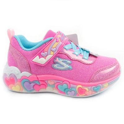10. Skechers buty sportowe dziecięce S Lights LED dla dziewczynki na rzep