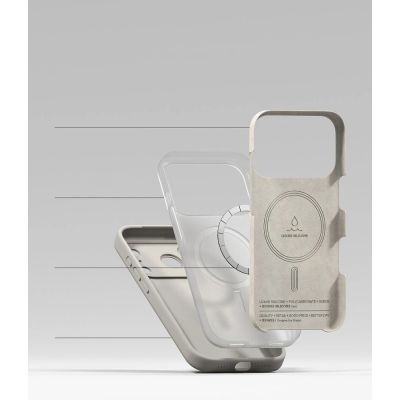7. Etui Ringke Silicone MagSafe na iPhone 18 Pro / 17 Pro - beżowe