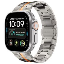 Bransoleta Tech-Protect Stainless na Apple Watch 44 / 45 / 46 / 49 mm - srebrno-pomarańczowa