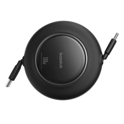 3. Kabel Baseus Free2Pull Mini 100W zwijany USB-C - USB-C 2m - czarny