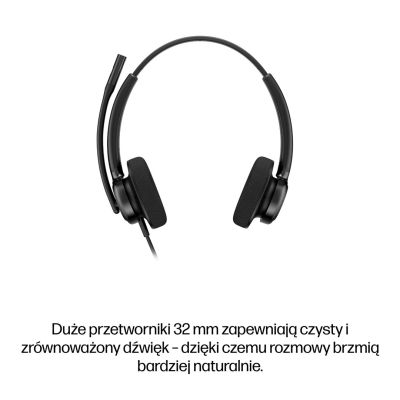 30. HP Poly Mission 425 Classic – przewodowy zestaw słuchawkowy USB stereo (opakowanie zbiorcze)