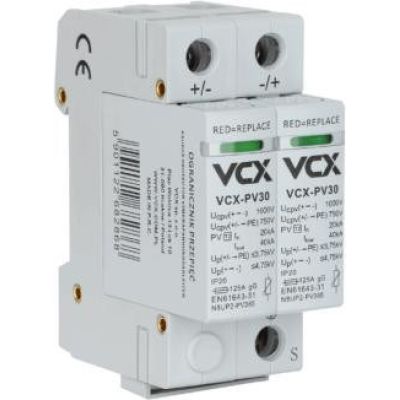 Ogranicznik przepięć fotowoltaiczny DC PV30 klasy T2 (C) 2P 1000V VCX