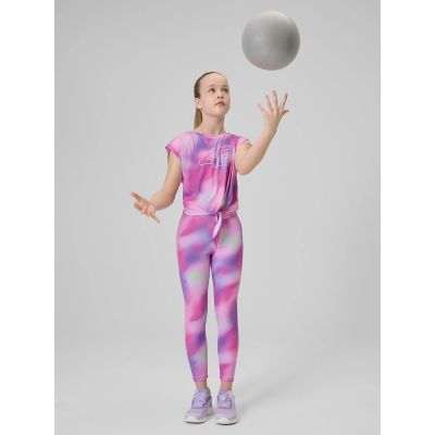 3. Crop-top sportowy szybkoschnący dziewczęcy 4F 4FJRSS26TFTSF2387-90A