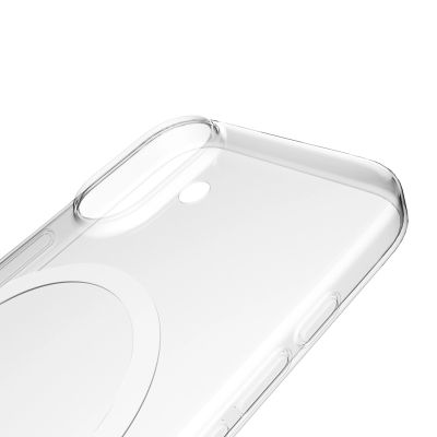 7. Etui Puro Lite Mag TPU+PC kompatybilne z MagSafe na iPhone 17 - przezroczyste z białym pierścieniem