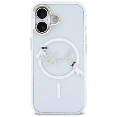 3. Etui Karl Lagerfeld IML Choupettes Karl  Script Logo MagSafe na iPhone 17 - przezroczyste