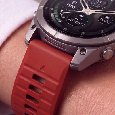 6. Pasek Tech-Protect Silicone na Garmin Fenix 5 / 6 / 6 Pro / 7 / 8 / 8 Pro / E / 9 / 9 Pro (47 mm) - czerwony