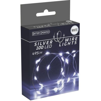6. LAMPKI DRUCIKI NA BATERIE GIRLANDA 100 LED ZIMNY BIAŁY