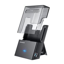GRAUGEAR G-3502-AC stacja dokująca do dysków twardych USB 3.2 Gen 1 (3.1 Gen 1) Type-B Czarny, Przezroczysty