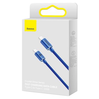 7. Kabel Baseus CAJY000703 USB-C - USB-C PD 100W 480Mb/s 2m - niebieski