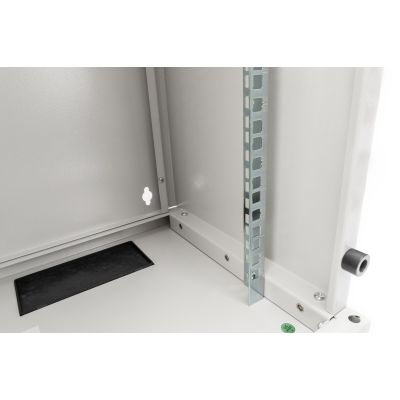 21. Szafa sieciowa wisząca 10" 9U rack 312x300, drzwi szyba, szary, niedzielona, złożona, 30kg