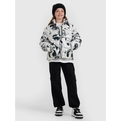 9. Kurtka puchowa z wypełnieniem syntetycznym dziewczęca 4F 4FJRAW25TDJAF0748-11A