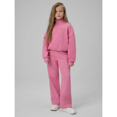 6. Bluza dresowa regular bez kaptura dziewczęca 4F 4FJRSS26TSWSF2625-54S