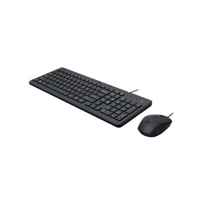 4. Zestaw klawiatura + mysz HP 150 Wired Mouse and Keyboard przewodowe czarne Niemiecki układ klawiszy 240J7AA#ABD