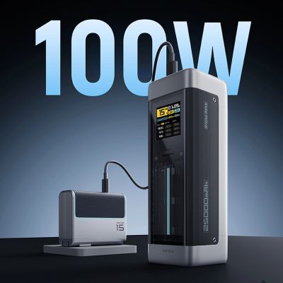 4. Powerbank Cuktech CUK00P23GLBK 210W 25000mAh Power Bank 2 x USB-C 1 x USB-A - czarny