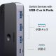 3. Przełącznik switch Ugreen CM662 USB 3.0 switch 2-in-4 + 2x kabel USB-A - czarny