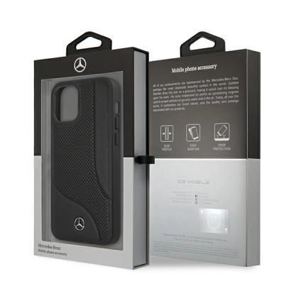 8. Etui Mercedes Leather Perforated Area na iPhone 12 mini - czarne