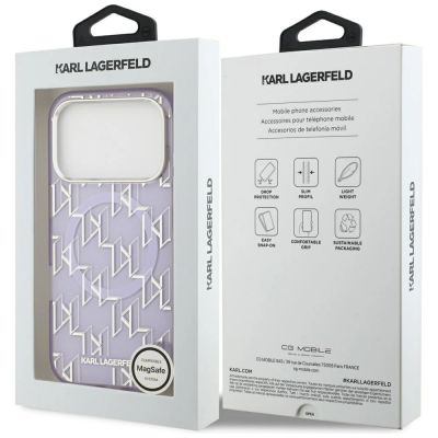 8. Etui Karl Lagerfeld IML KL Monogram MagSafe na iPhone 17 Pro Max - fioletowe