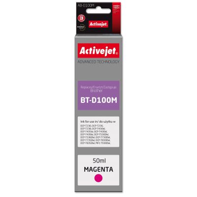 Activejet AB-D100M Buteleczka z tuszem z atramentem (zamiennik Brother BT-D100M; Supreme; 50 ml; czerwony)