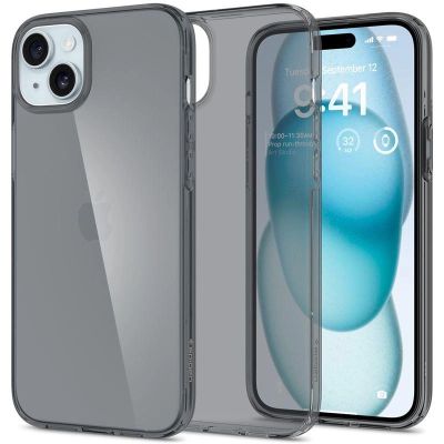 7. Etui Spigen Crystal Flex na iPhone 15 Plus - szaro-przezroczyste
