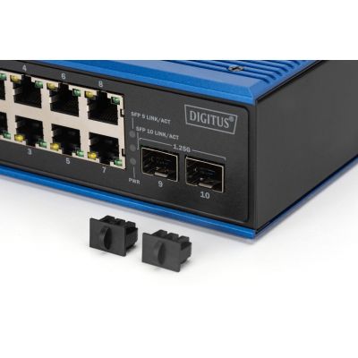 6. Industrialny przełącznik Ethernet 8+2 -Port Gigabit PoE Switch 8 Port GE PoE RJ45, 2 GE SFP Port