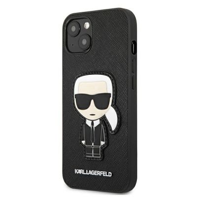 2. Etui Karl Lagerfeld Saffiano Ikonik Karl's Patch na iPhone 13 mini - czarne