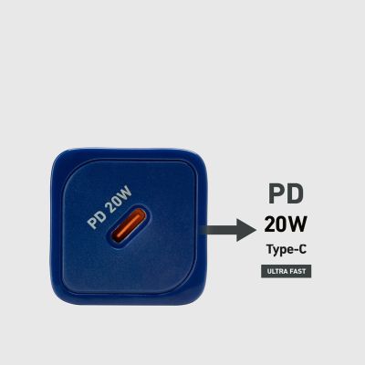9. Ładowarka sieciowa SBS TETRGAN1C20B 20W GaN z Power Delivery - niebieska