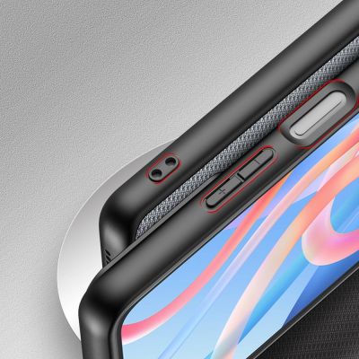 7. Dux Ducis Fino etui pokrowiec pokryty nylonowym materiałem Poco M4 Pro 5G niebieski